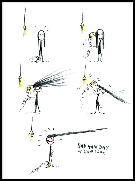 Poster: Bad hair day, by Lisbeth Svärling