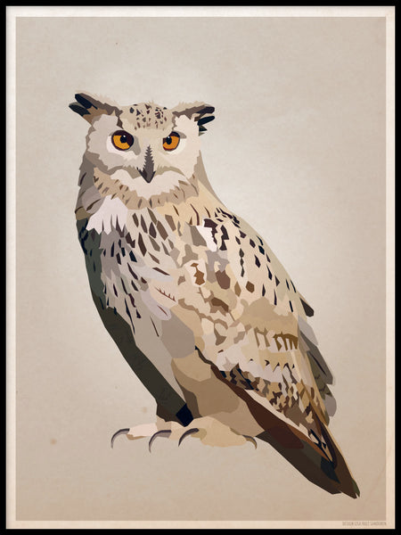 Poster: Eagle owl, by Lisa Hult Sandgren