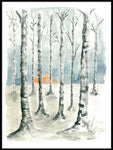 Poster: Birches, by Annas Design & Illustration