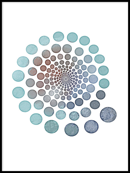 Poster: Circles blue, by Lindblom of Sweden