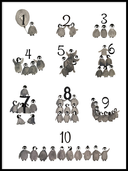 Poster: Countertop penguins, by Lindblom of Sweden