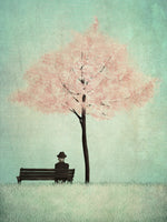 Poster: Under the cherry tree, Spring, by Majali Design & Illustration