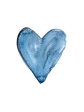 Poster: Watercolour heart, blue, by EMELIEmaria