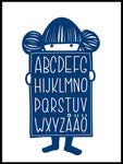 Poster: Alphabet Buddy Blue, by Anna Grundberg