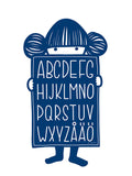 Poster: Alphabet Buddy Blue, by Anna Grundberg