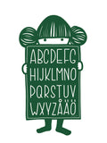 Poster: Alphabet Buddy Green, by Anna Grundberg