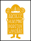 Poster: Alphabet Buddy yellow, by Anna Grundberg