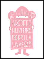 Poster: Alphabet Buddy Rose, by Anna Grundberg