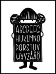 Poster: Alphabet Buddy Black, by Anna Grundberg
