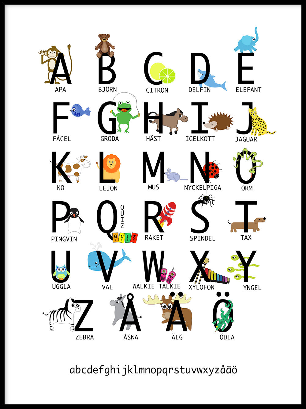 Poster: Alphabet poster - order online from nordicpostercollective.com for Free Printable Letterland Alphabet Chart