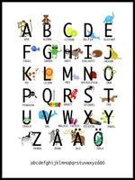 Poster: Alphabet poster, by Lindblom of Sweden