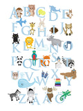 Poster: Alphabet print in pastel, by Lindblom of Sweden