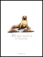 Poster: All you need is a dream (Seal), by Ekkoform illustrations