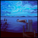 Poster: Boat in twilight, by Linda Forsberg