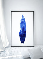 Poster: Blue ocean, by Cora konst & illustration