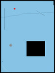 Poster: Black rectangle on blue background, by H. J. Art