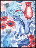Poster: Floral Cats, by Discontinued products