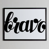 Poster: Bravo, white, by Fia Lotta Jansson Design