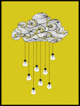 Poster: Cloud Bulb Yellow, by Grafiska huset