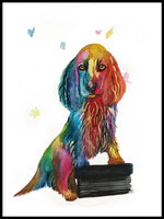Poster: Cocker spaniel in watercolor, by Lindblom of Sweden
