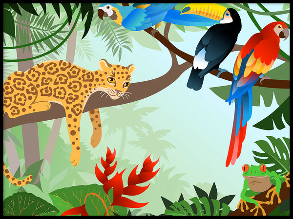 Poster: Jungle animals, by Linda Forsberg