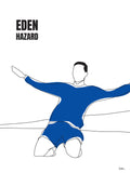 Poster: Eden Hazard, outline, by Tim Hansson