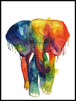 Poster: Elephant in watercolor, by Lindblom of Sweden