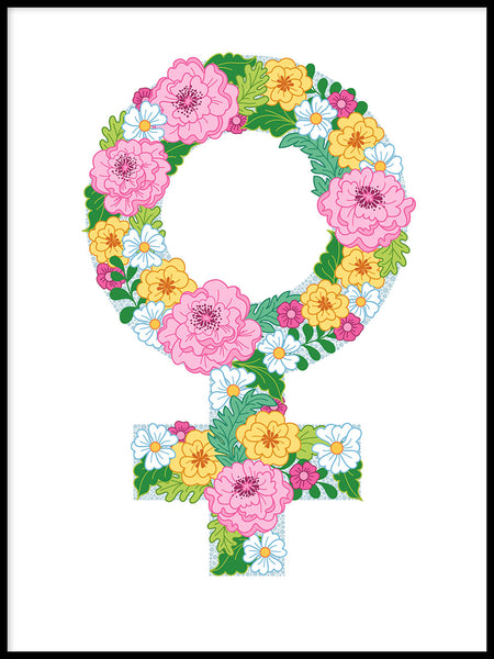 Poster: Feminist flowers, multi, by Linda Forsberg