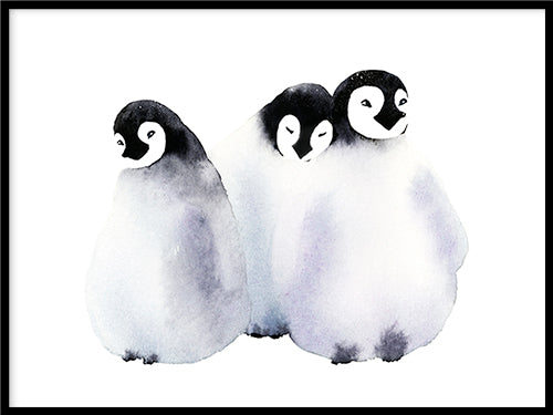 Poster: Fluffy Penguins, by Cora konst & illustration
