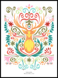 Poster: Folk Deer, by Ekkoform illustrations