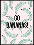 Poster: Go Bananas! pink, by Fröken Form