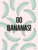 Poster: Go Bananas! pink, by Fröken Form
