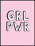 Poster: GRL PWR pink, by Discontinued products