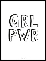 Poster: GRL PWR white, by Discontinued products