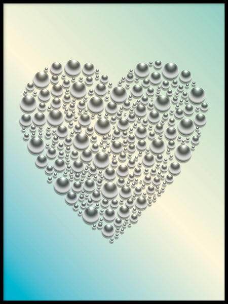 Poster: Heart, turquoise, by GaboDesign