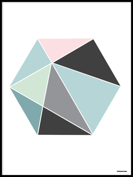 Poster: Hexagon in colour, by Fröken Form