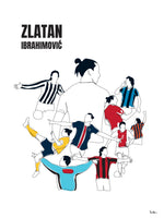Poster: History of Zlatan, with name and colours, by Tim Hansson