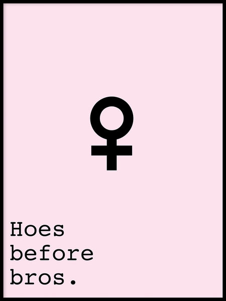 Poster: Hoes before Bros, by Anna Mendivil / Gypsysoul