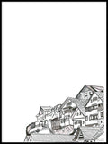 Poster: Houses on a mountainside, by Discontinued products
