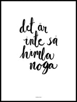 Poster: Inte så noga, white, by Discontinued products