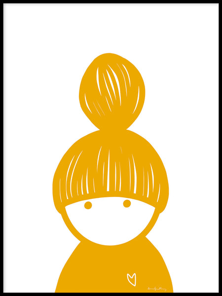 Poster: Love Buddy yellow, by Anna Grundberg