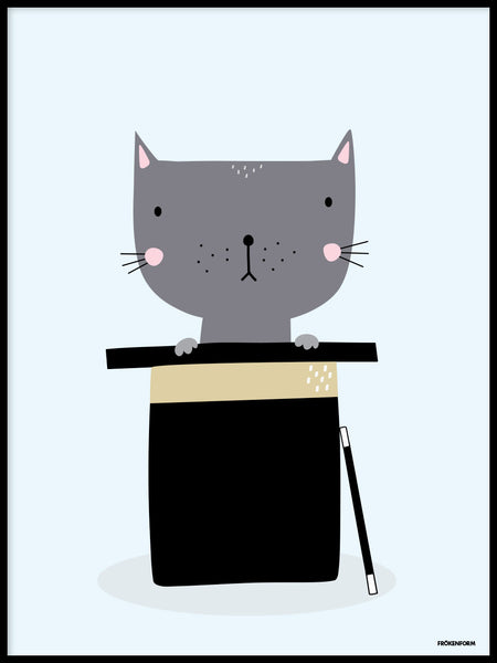 Poster: Cat in the hat, by Fröken Form
