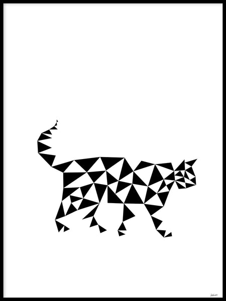 Poster: Cat, Triangles, by Caro-lines