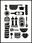 Poster: Kitchen utensils, white, by Forma Nova