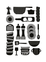 Poster: Kitchen utensils, white, by Forma Nova