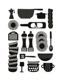 Poster: Kitchen utensils, white, by Forma Nova