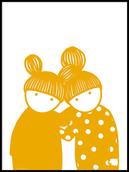 Poster: Friendship Yellow, by Anna Grundberg