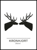 Poster: Red deer the official animals of Skåne, Sweden., by Paperago