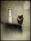 Poster: The woman at the lighthouse, by Majali Design & Illustration
