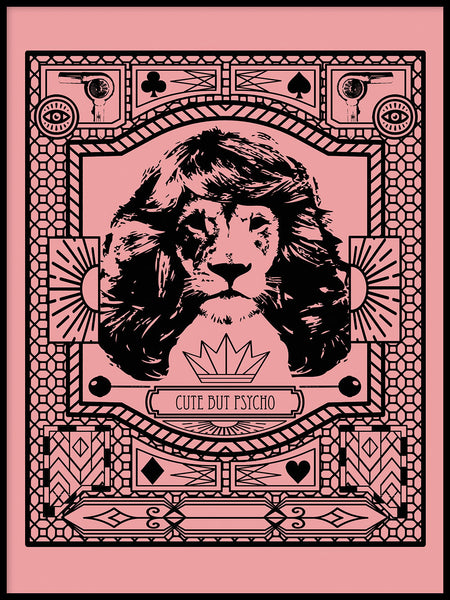 Poster: Lion Hair Pink, by Grafiska huset
